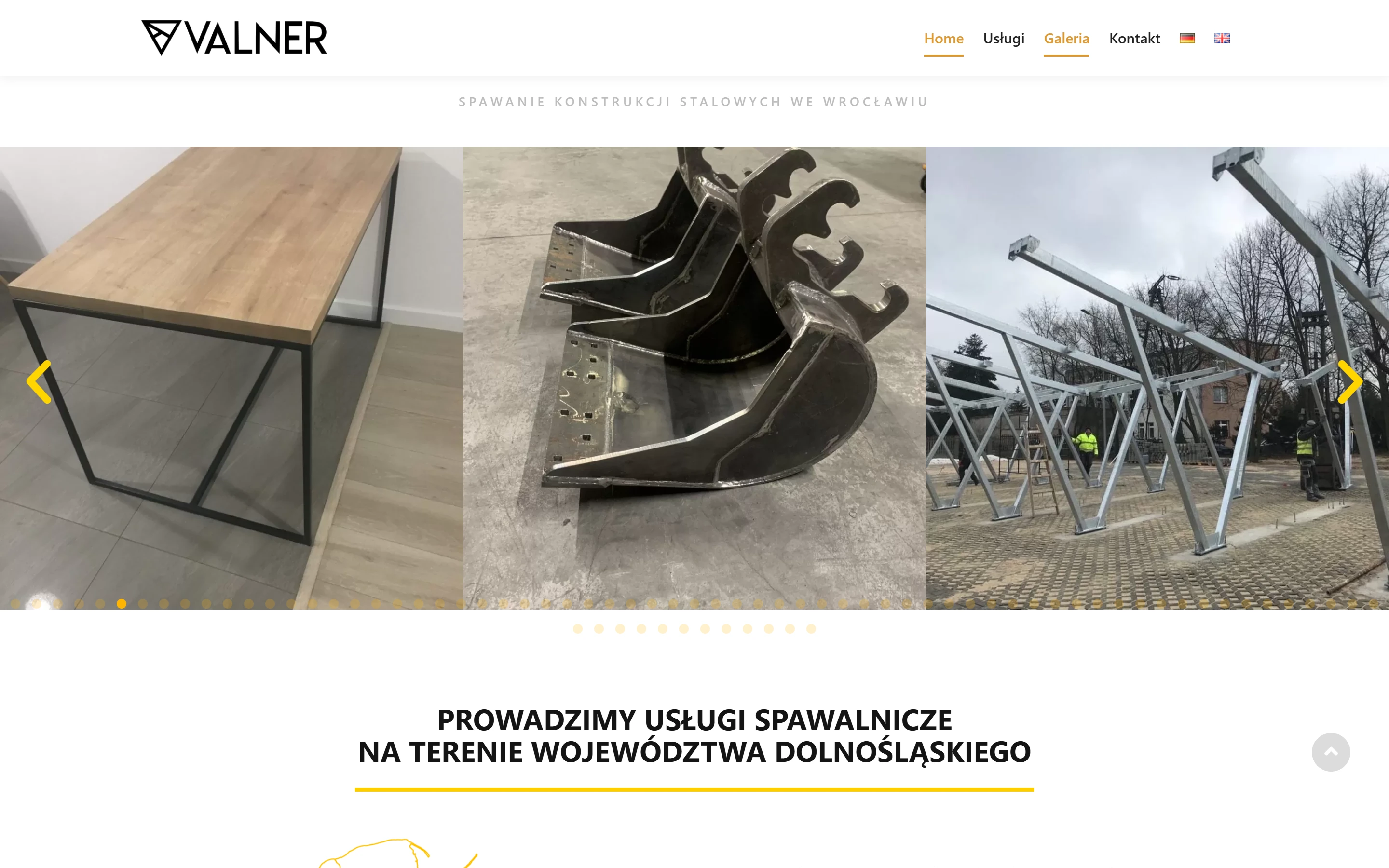 Galeria realizacji Valner ze zdjęciami spawanych konstrukcji i elementów stalowych